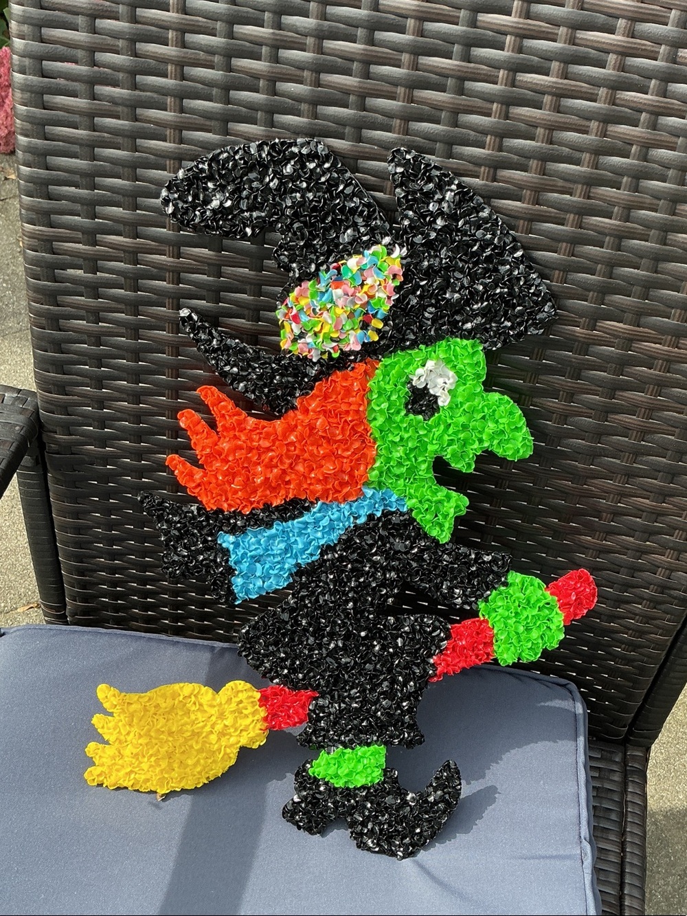Popcorn Witch Décor - Black, Green, Orange, Yellow